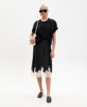 3.1 Phillip Lim Black double-layered dress with lace S23190010COJ