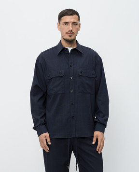 Dolce&Gabbana Blue wool check shirt G5OG7TFQ2NJ