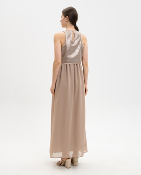 Peserico Beige dress with double-layered silk A0200806814