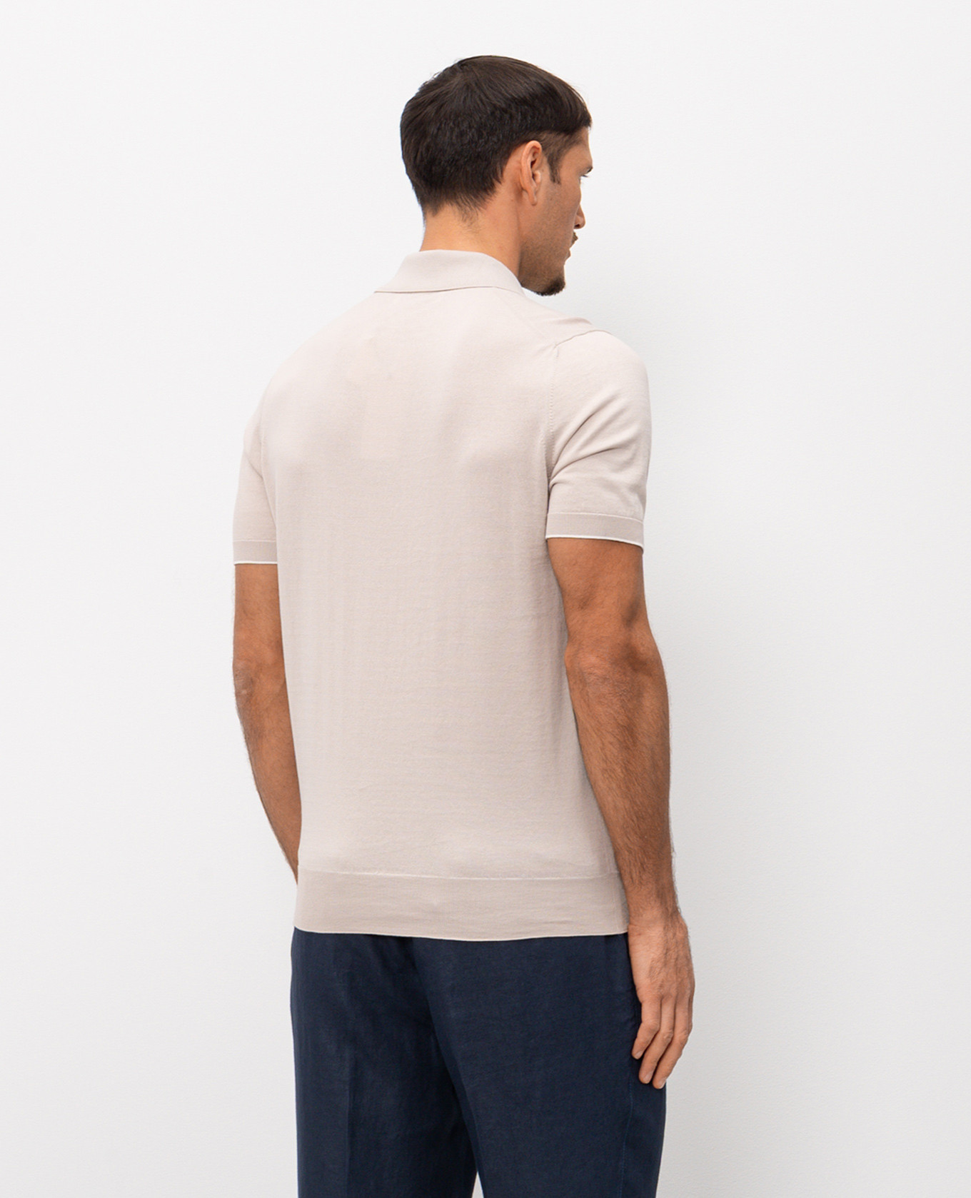 Beige polo shirt with embroidered emblem Brunello Cucinelli 4