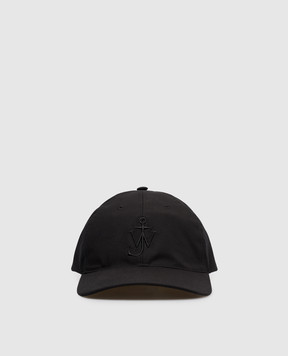 JW Anderson Black cap with monogram embroidery AC0417FA0485w