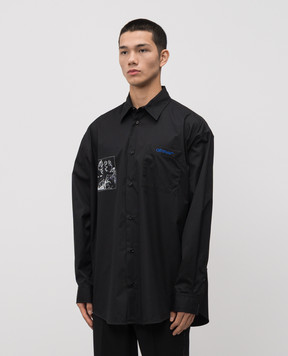 Off-White Faded Painting Black Shirt 44MGE004F5F003