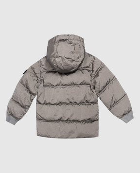 Stone Island Khaki children's down jacket with logo patch L2S164100006S001914