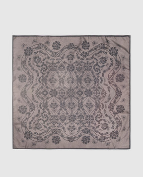 Momoni Grey Nipponia silk scarf MOSC001102MO