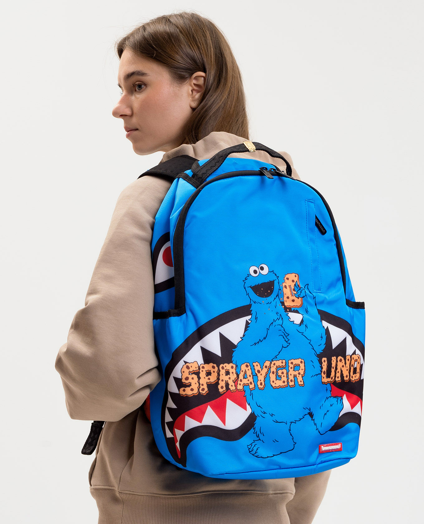 Children's blue backpack SESAME STREET COOKIE MONSTER TAKE A BITE Sprayground 2