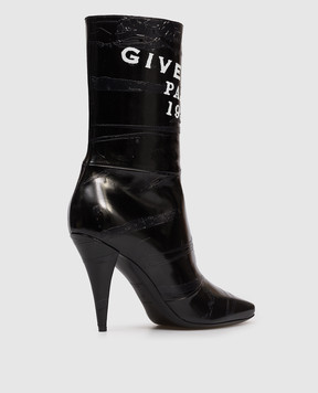 Givenchy Black leather ankle boots with logo BE605FE2FQ