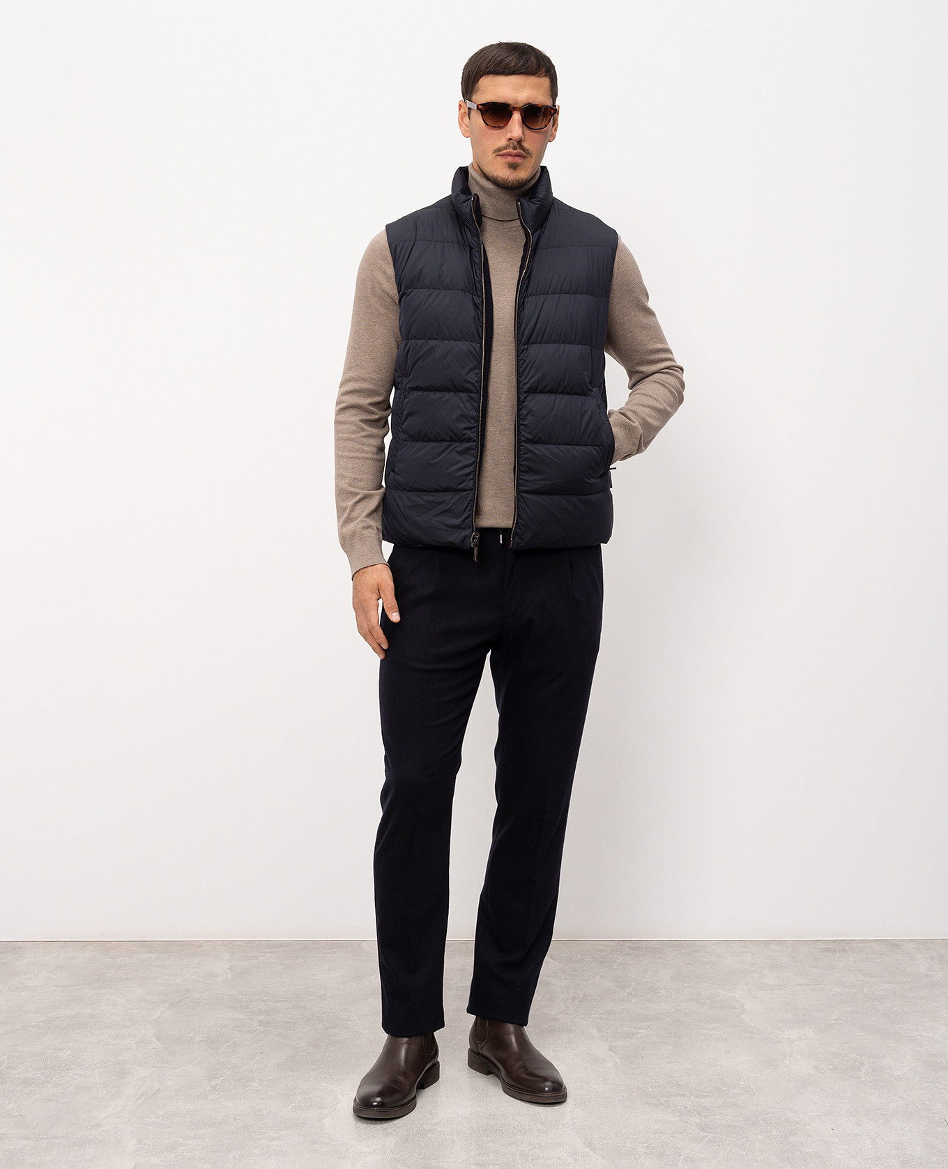 

FALIERI blue reversible wool and cashmere vest MooRER