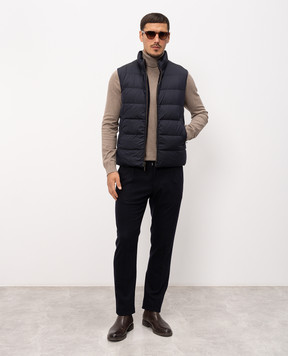 MooRER FALIERI blue reversible wool and cashmere vest FALIERILS9