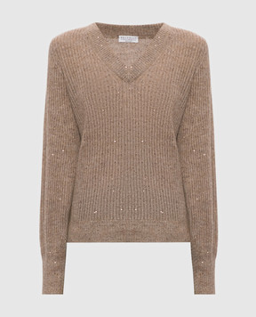 Brunello Cucinelli Brown pullover with wool MPG737802
