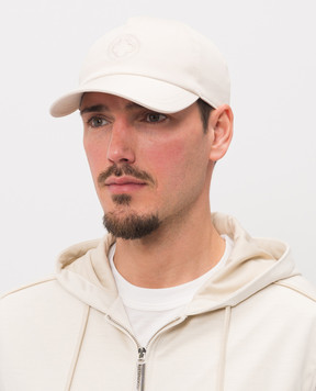 Peserico White cap with embroidered emblem R76057C0RCC762