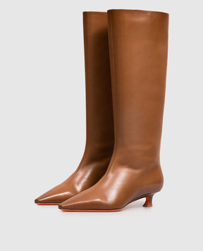 Santoni Brown leather boots WSTI72407HI2NXUY