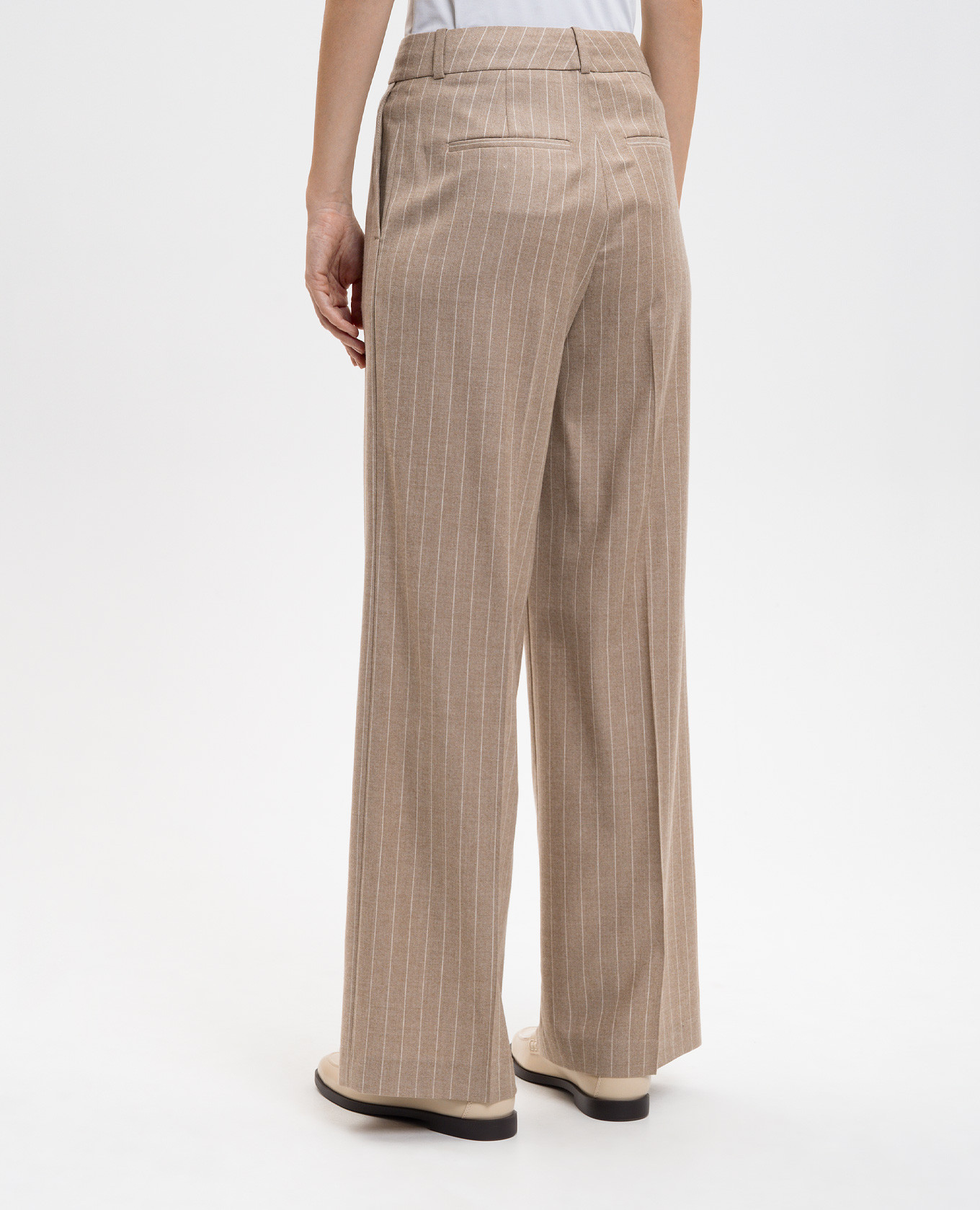 

Beige wool pants with lurex stripes Peserico
