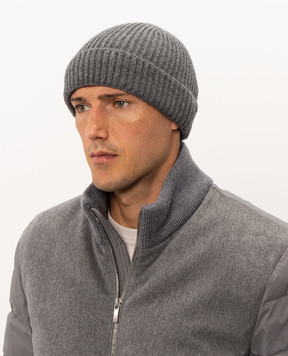 Doriani Cashmere Gray cashmere hat 142B10