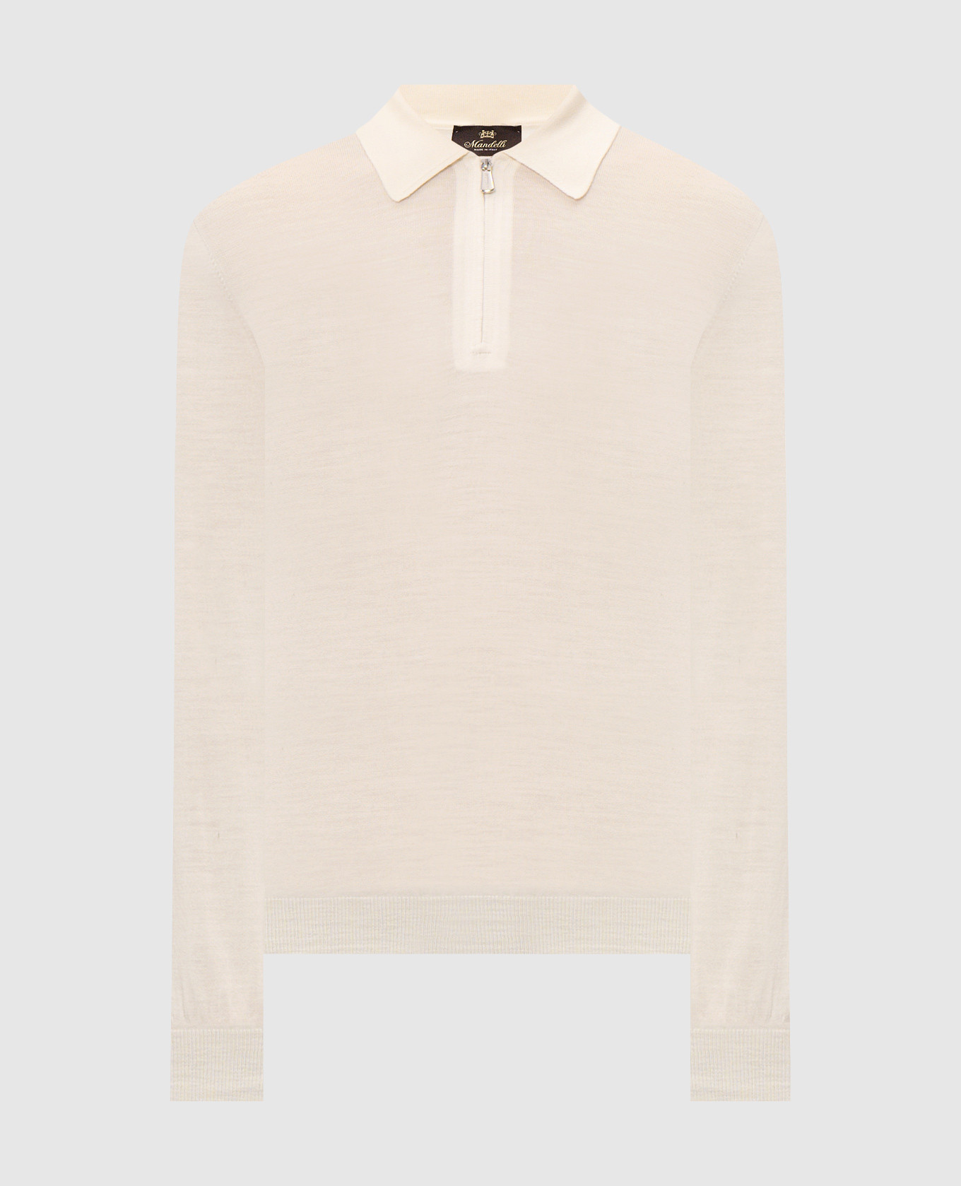 Ivory wool polo shirt