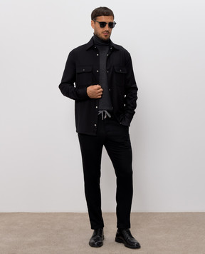 Marco Pescarolo Black wool and silk shirt NEXT5428