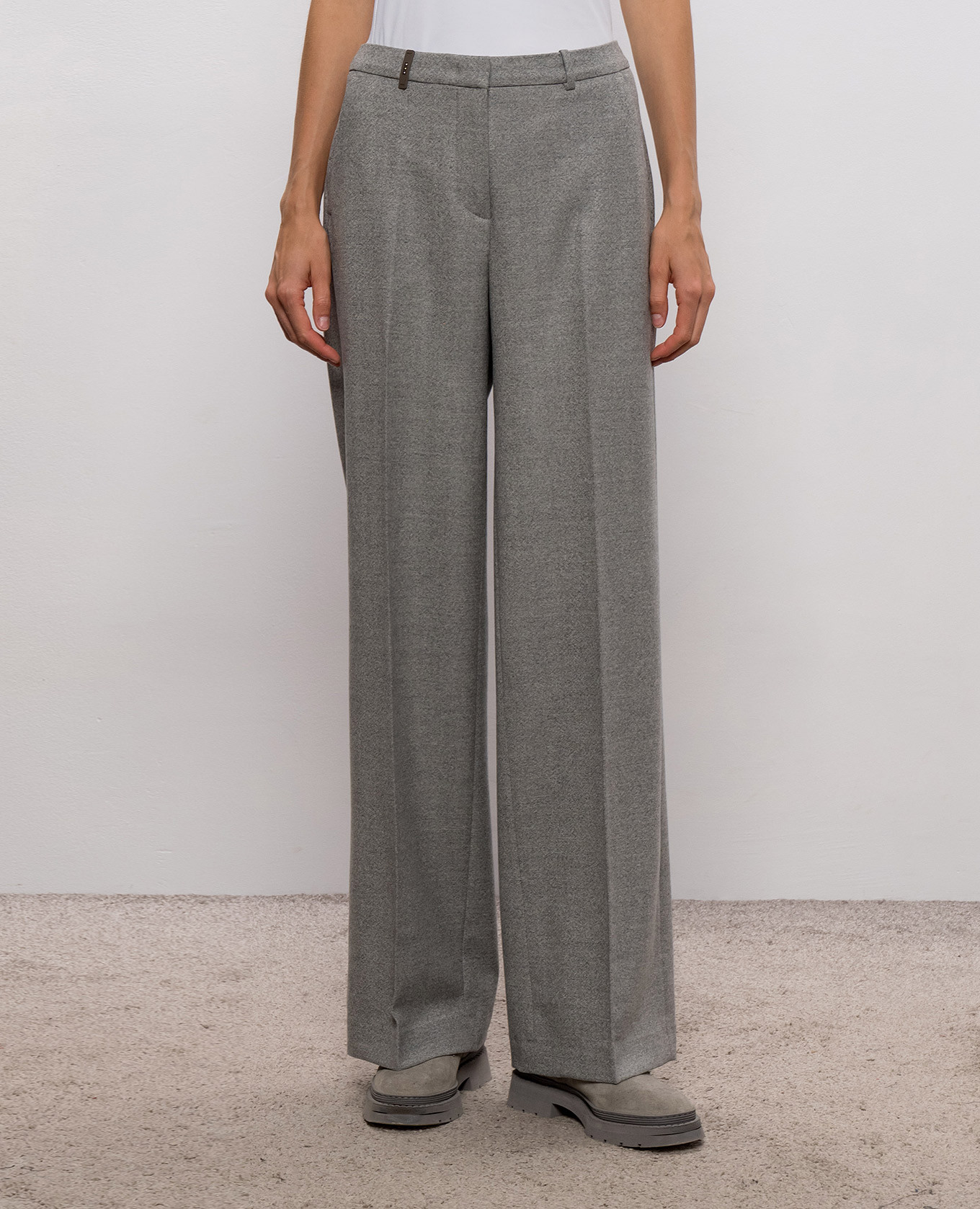 Gray wool pants Peserico 3