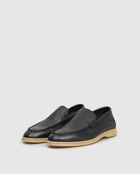Lanciotti De Verzi Blue leather loafers FELIXVITELLOPEGGY