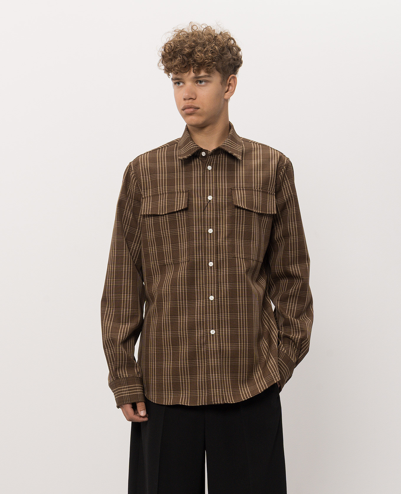 Brown checkered shirt Ami Paris 3