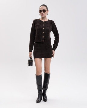 Allude Brown mini skirt with textured pattern 26517114