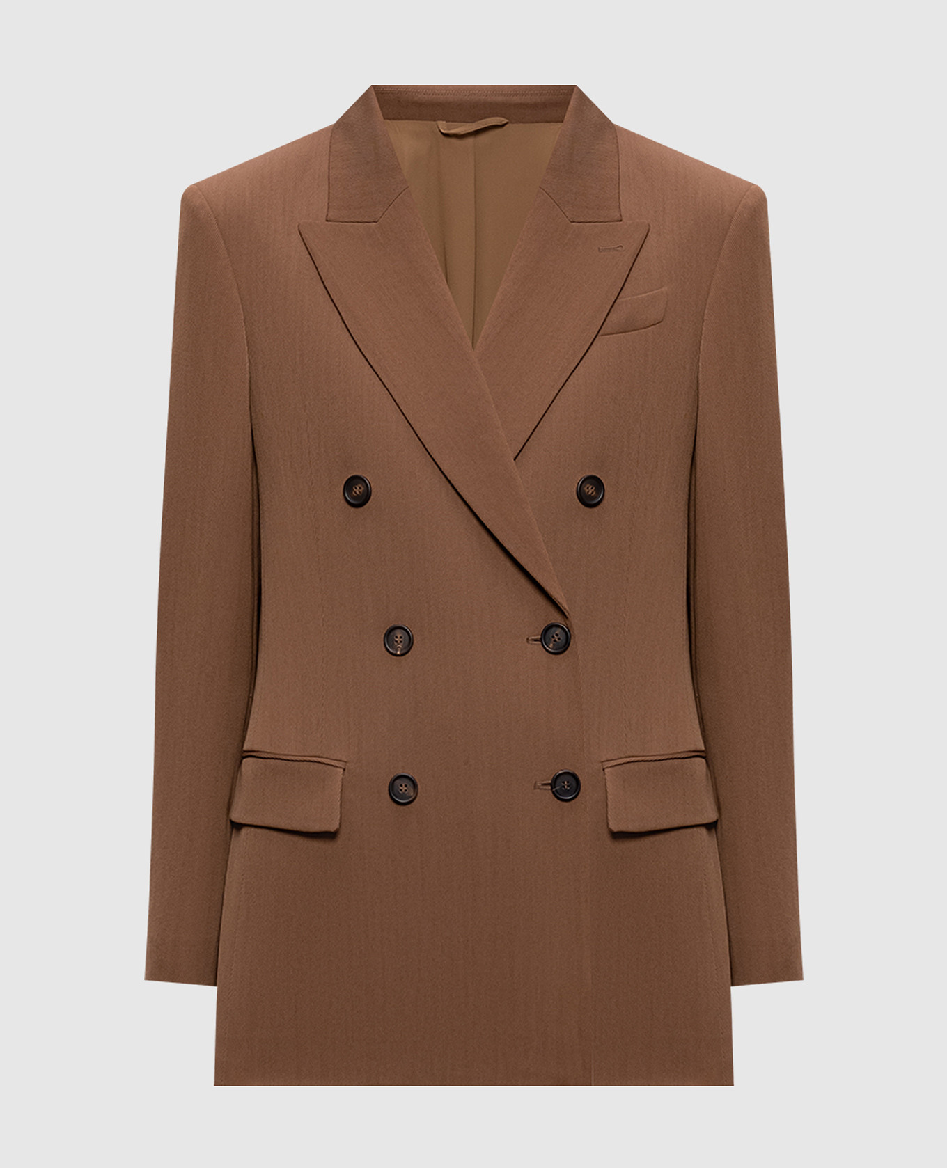 

Brown double-breasted jacket with wool Brunello Cucinelli