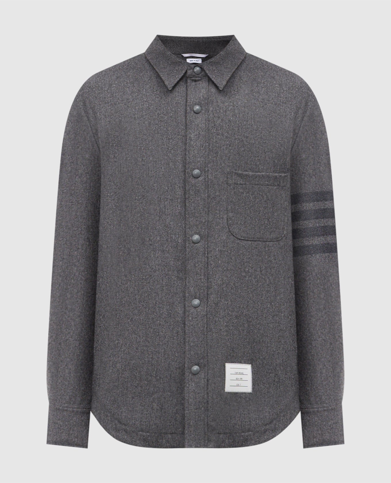 Gray wool and cashmere shirt jacket