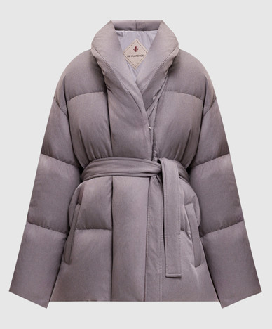 Doudoune beige avec ceinture