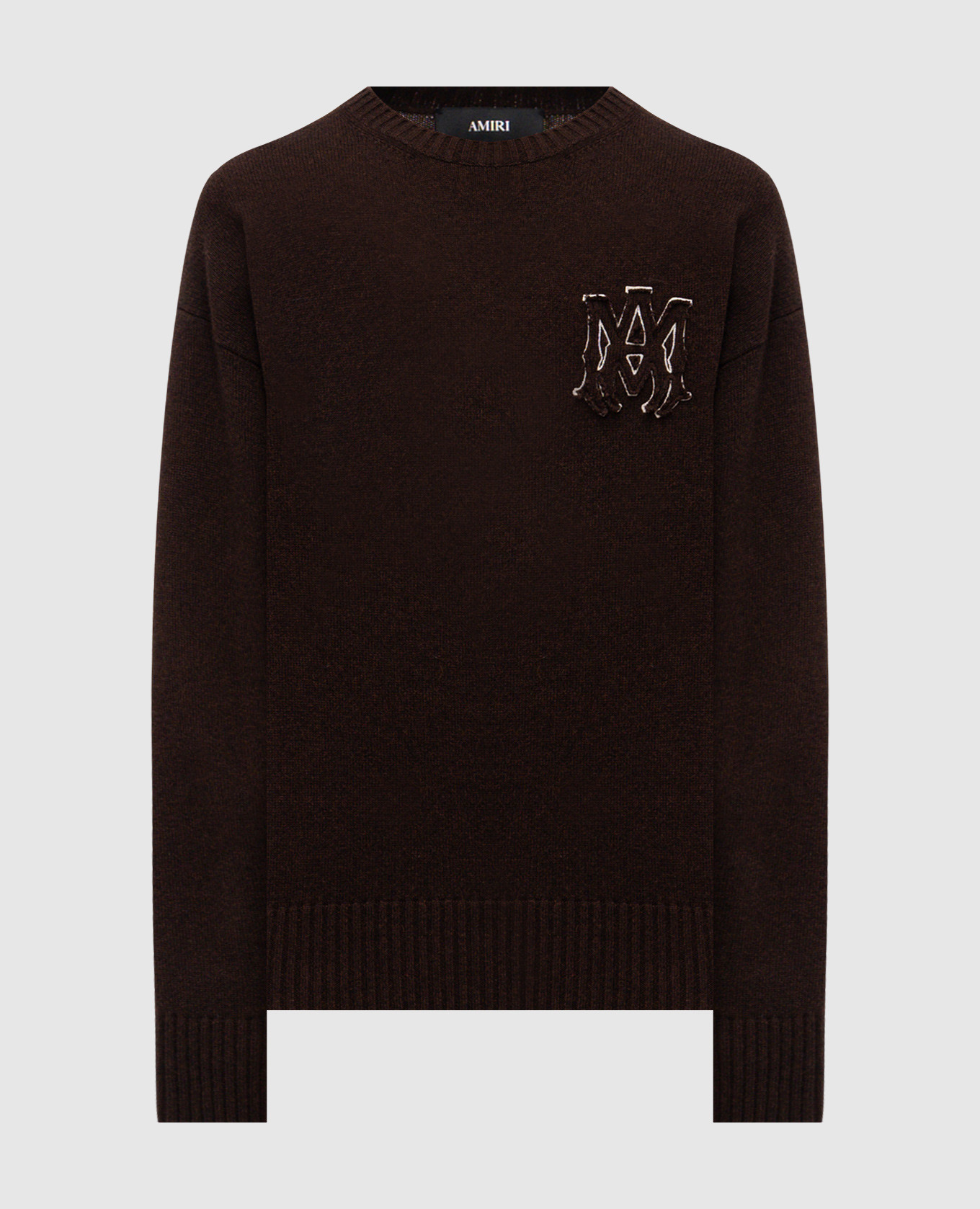 

Brown wool sweater with logo AMIRI