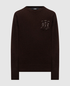 AMIRI Brown wool sweater with logo AMTOKN1003