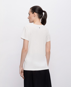 Y`S Yamamoto White T-shirt with monogram embroidery YKT03060