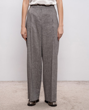 Peserico Gray linen and wool pants AM4807Z05814