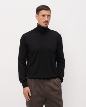 Brunello Cucinelli Black wool and cashmere turtleneck M2400103