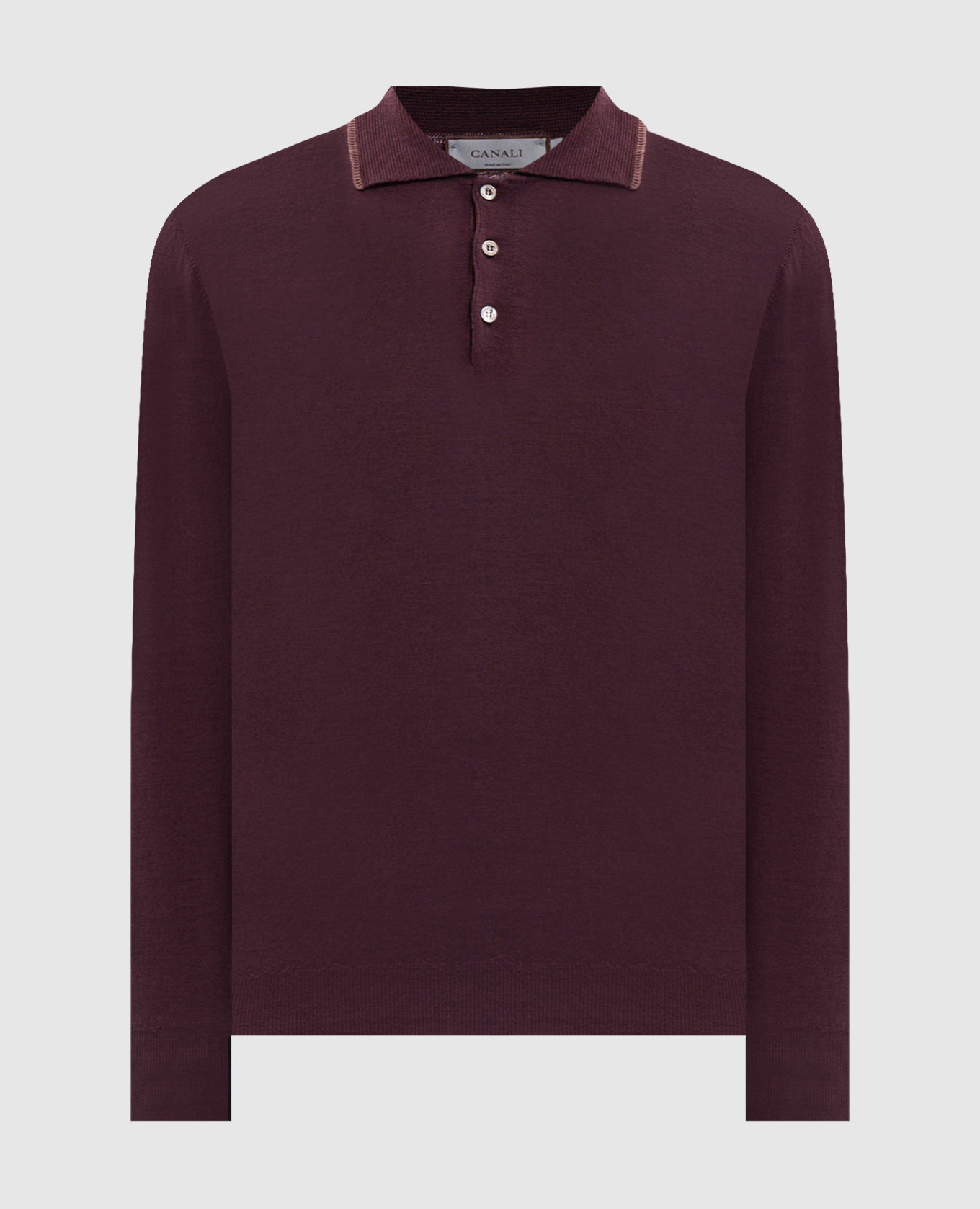 Burgundy wool polo shirt