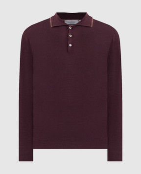 Canali Burgundy wool polo shirt MK02481C0017