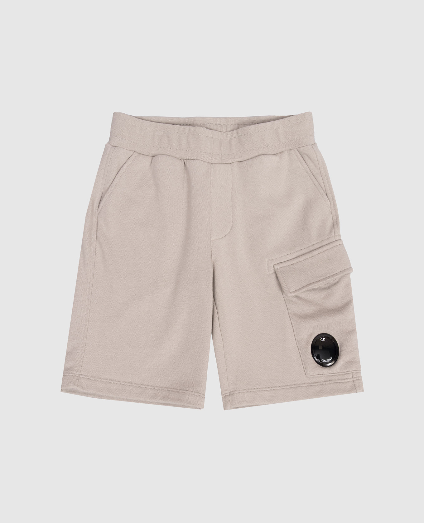 Children's gray shorts with logo patch