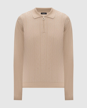 Stefano Ricci Beige wool and silk polo shirt KE06017P30E26303