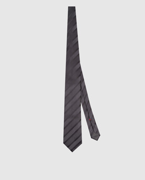 Brunello Cucinelli Gray striped silk tie MR8460018P