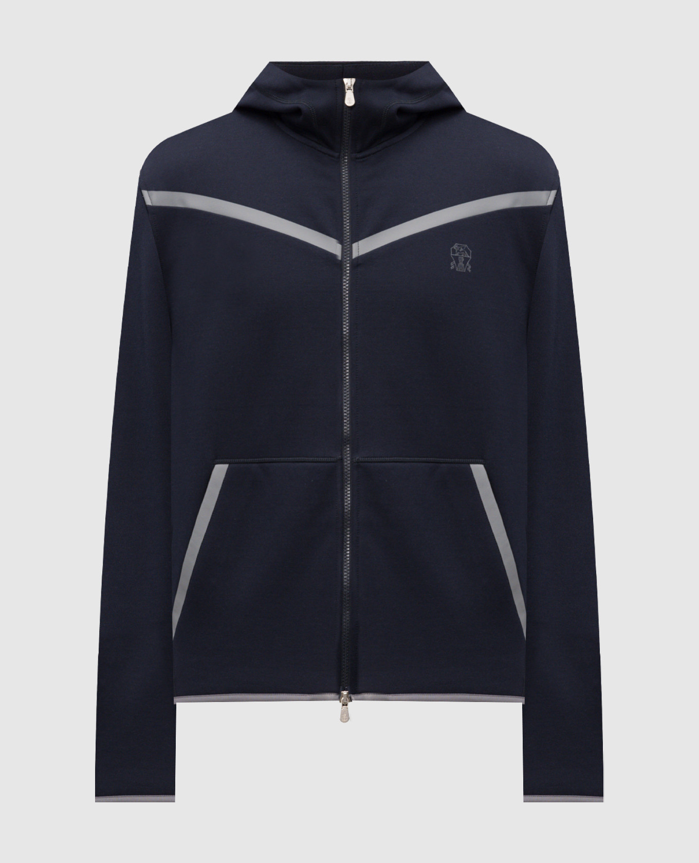 Blue sports jacket with logo print