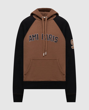 Ami Paris Brown hoodie with logo HSW768747
