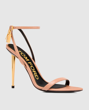 Tom Ford Beige leather sandals with a pendant W2272LKD002P