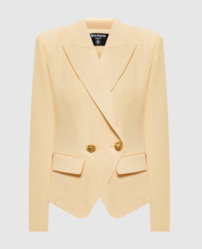 Balmain Yellow double-breasted jacket GF1SI650VI58