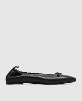 AGL Black leather ballet flats MEMY MEMYBALLET