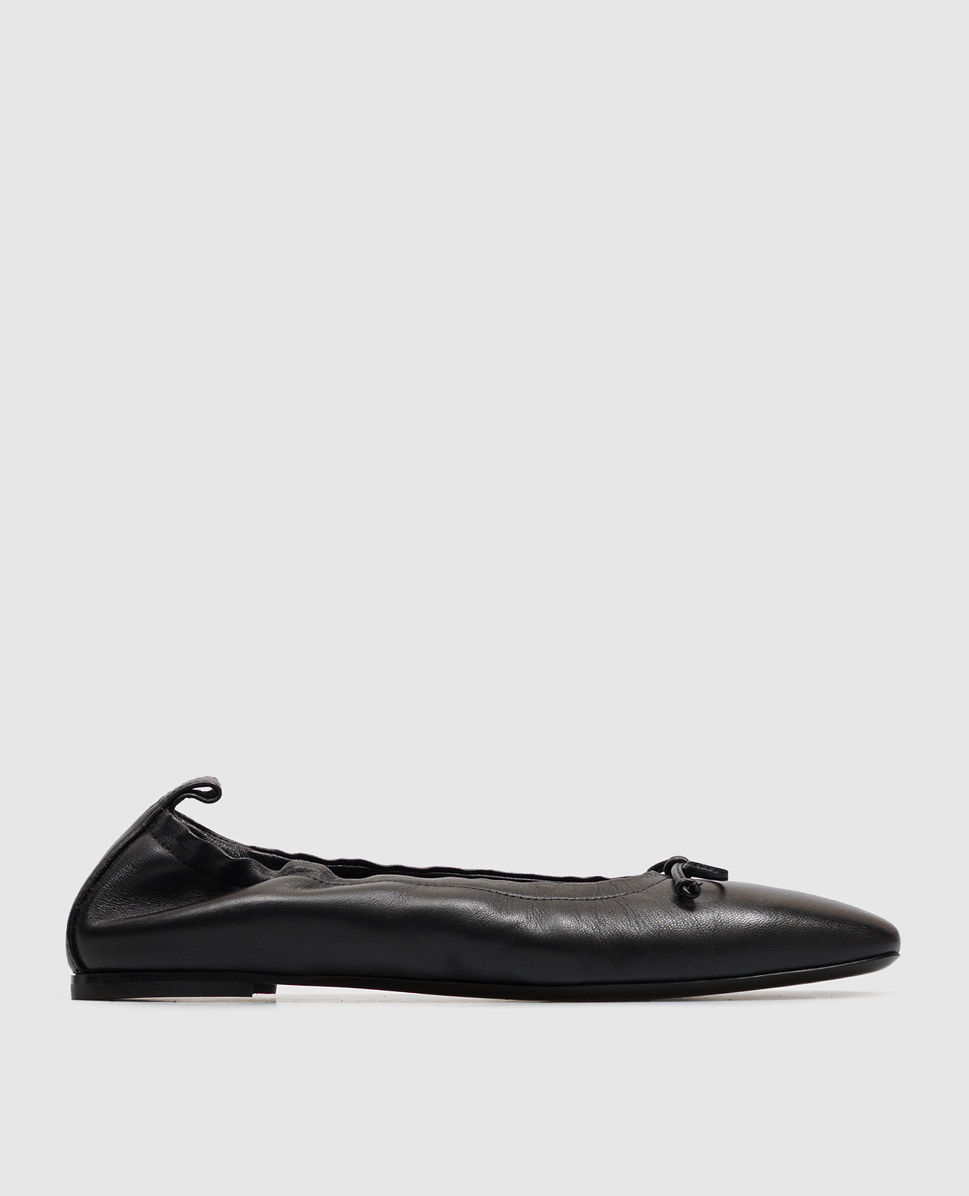 Black leather ballet flats MEMY