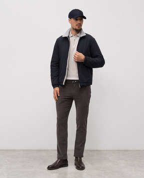 Doriani Cashmere Grey corduroy trousers with lapels P161TCT160F193T160
