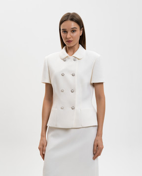 Versace White double-breasted wool jacket 10230621A12789