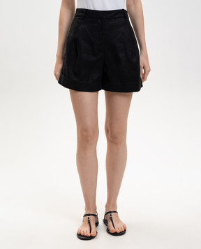 Faithfull Hardy black linen shorts FFC15BLK