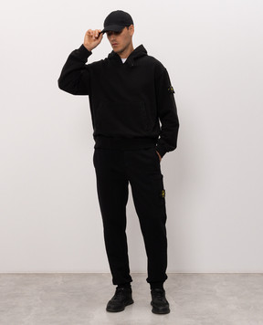 Stone Island Black joggers with logo patch L2S156200021S0051