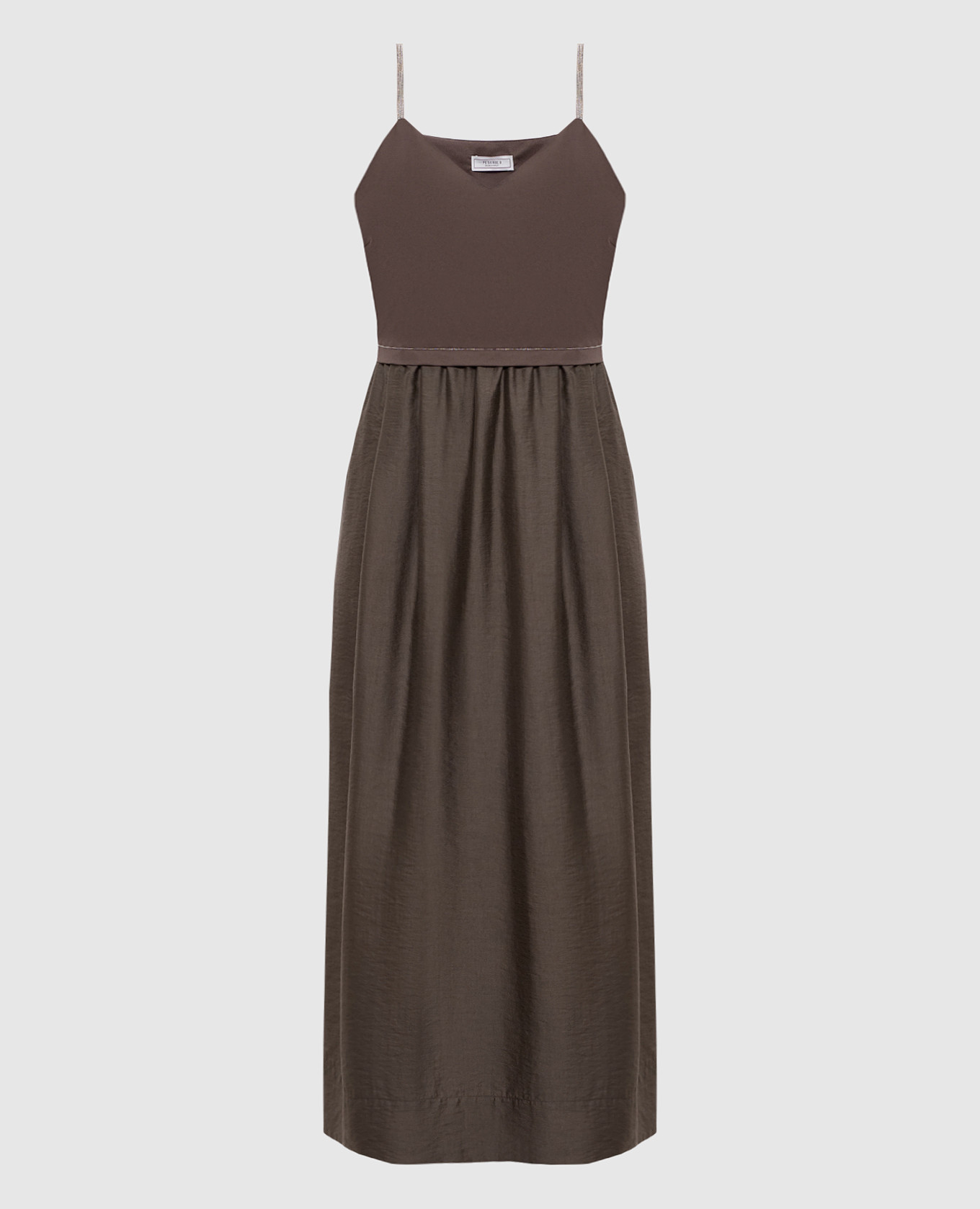Brown midi dress with chain