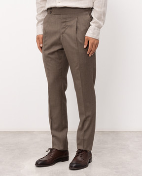 Pini Parma Brown wool pants TRSWBROWN