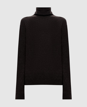 Peserico Dark brown wool, silk and cashmere turtleneck A99978F12K09283