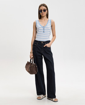 Allude Striped wool and cashmere top 26217082